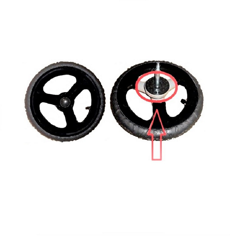 Ruota Posteriore Nera Per Passeggino Baby Confort High Trek