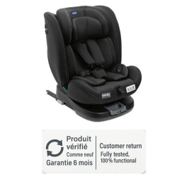 Seggiolino auto Chicco UnicoEvo i-Size girevole a 360° (0-36 kg), colore Nero, isofix, prodotto ricondizionato.