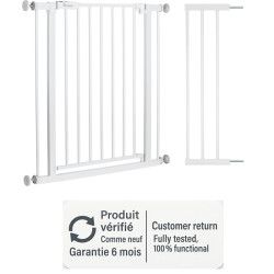 Porta de segurança Hauck Open N Stop 2 branca com 21 cm de extensão para larguras de 96 a 105 cm