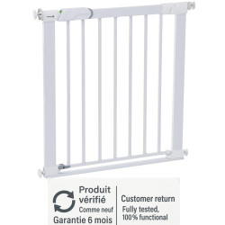 Safety 1st Flat Step white metal safety gate with extra-flat threshold, like-new condition